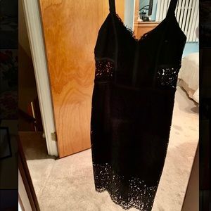 Black Midi lace dress from Express